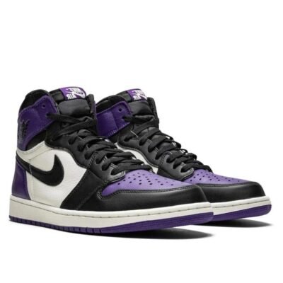 Air Jordan 1 High OG “Court Purple” – White/Black/Purple Leather Sneaker
