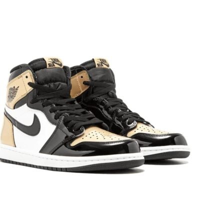 Air Jordan 1 Retro High OG "Gold Toe" – Black/Gold/White Patent Leather