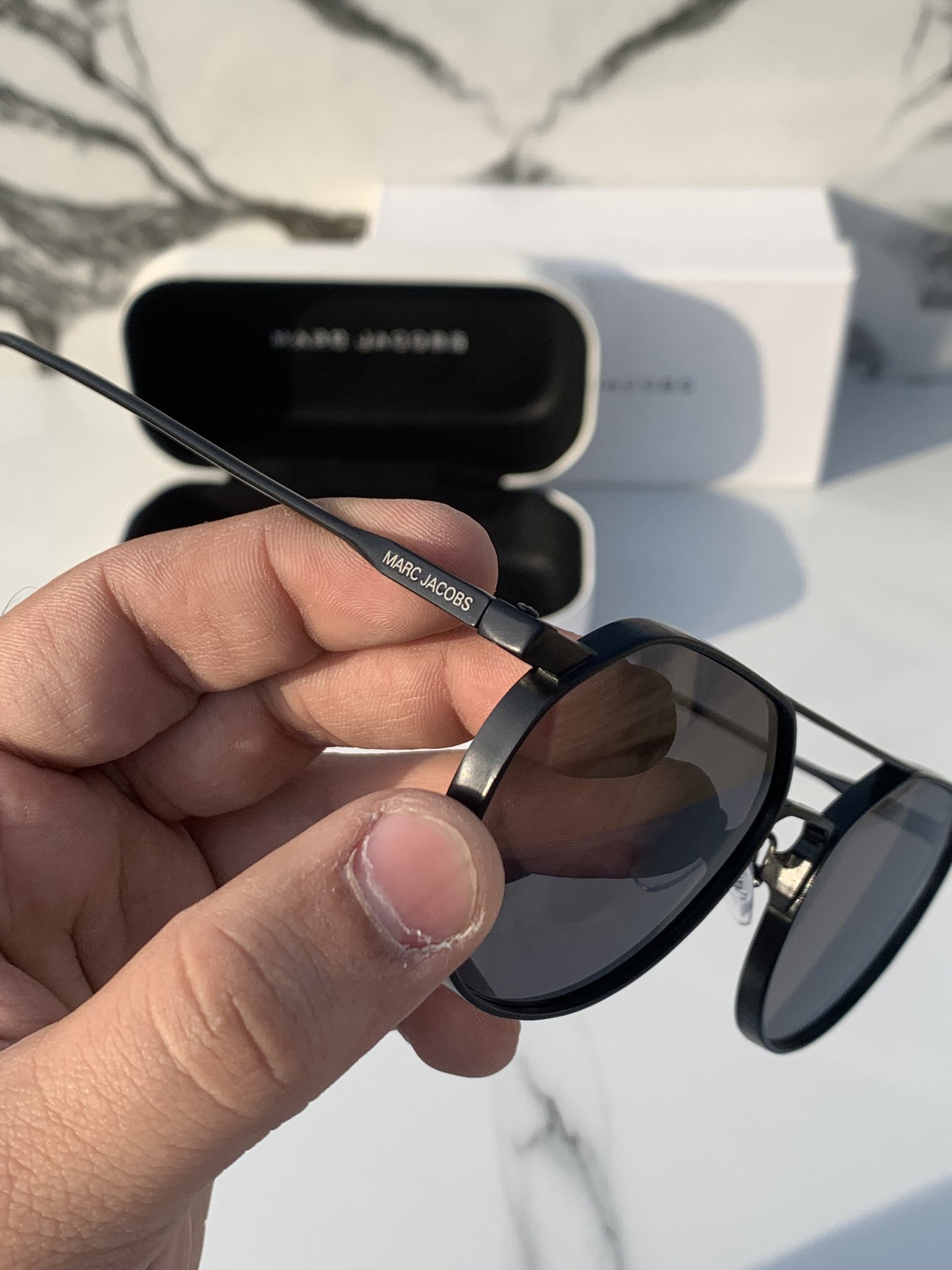 Branded Mj Metal Frame Full Black Sunglasses - Image 2