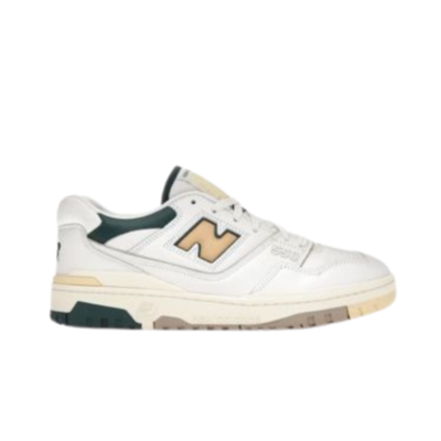 New Balance 550 White/Gold/Green Sneakers – Retro Basketball Style
