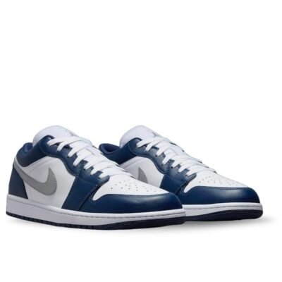 Nike Air Jordan 1 Low Wolf Grey Midnight Navy Sneakers