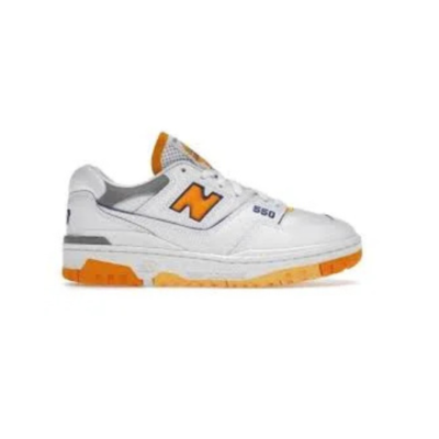 New Balance 550 White/Orange Sneakers - Retro 80s Basketball-Inspired Shoes