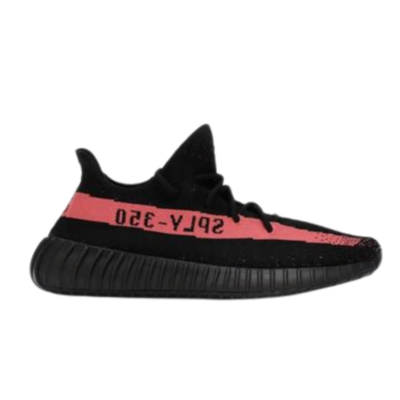 Yeezy Boost 350 V2 “Core Black/Red Stripe” – Sleek Black & Red Primeknit Street Sneaker