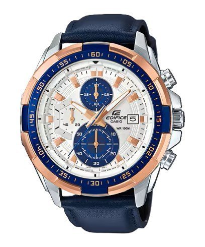 Edifice Blue Leather Watch