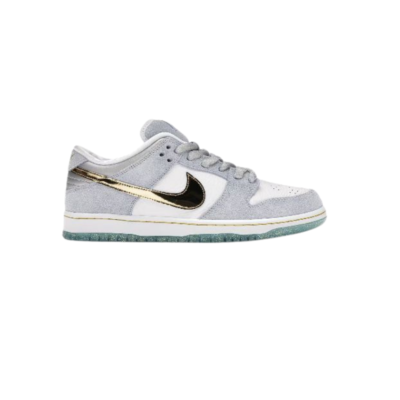 Nike Dunk Low Grey Suede Gold Swoosh – Premium Grey Suede Upper with Metallic Gold Swoosh