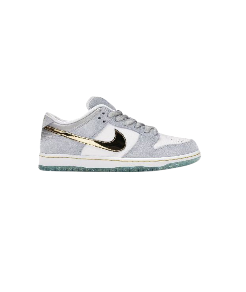 Nike Dunk Low Grey Suede Gold Swoosh – Premium Grey Suede Upper with Metallic Gold Swoosh