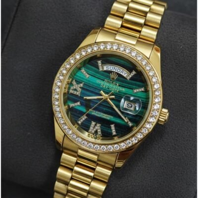 Role_x Oyster Perpetual Day Date Diamond Gold-Green