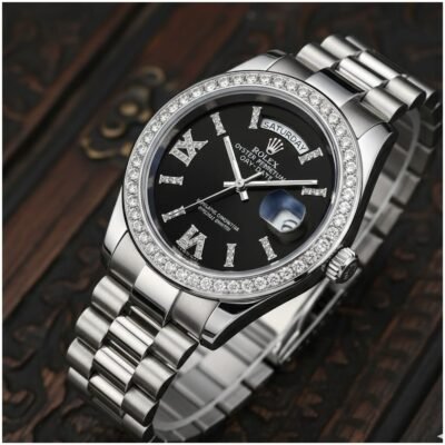 Role_x Oyster Perpetual Day Date Diamond Silver-Black