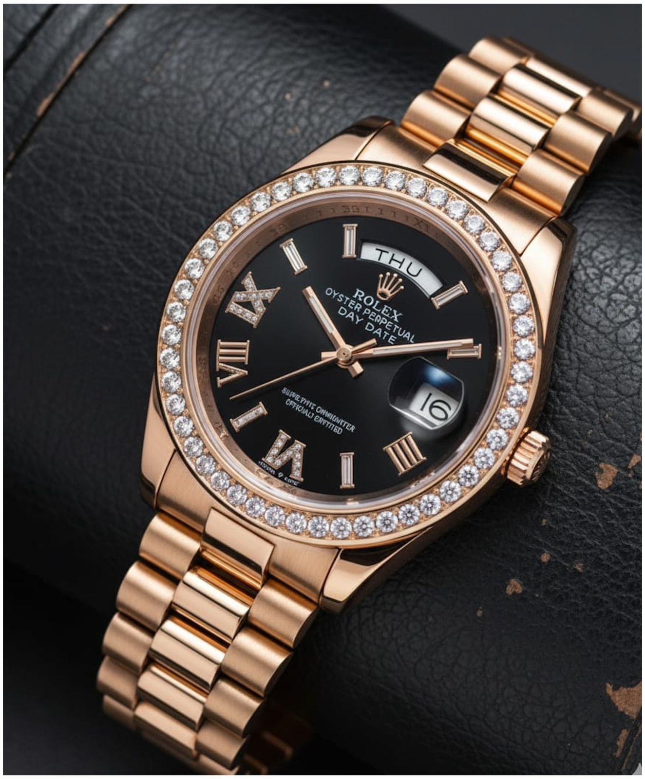 Role_x Oyster Perpetual Day Date Diamond Copper-Black
