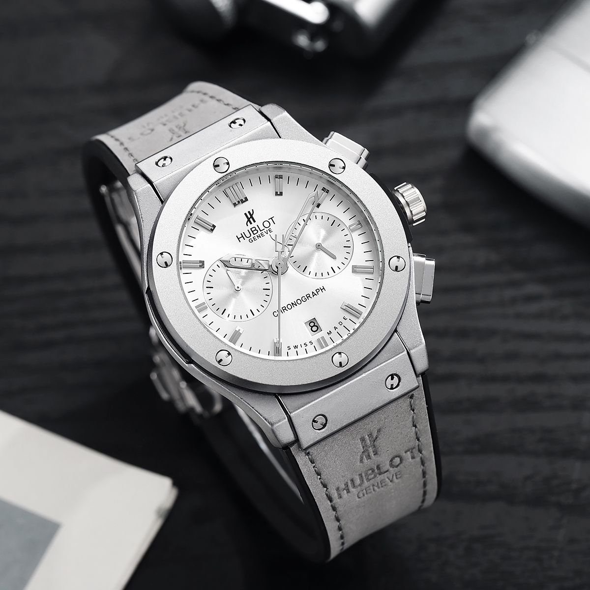 Hublot Big Bang Classic White Dial Leather Belt