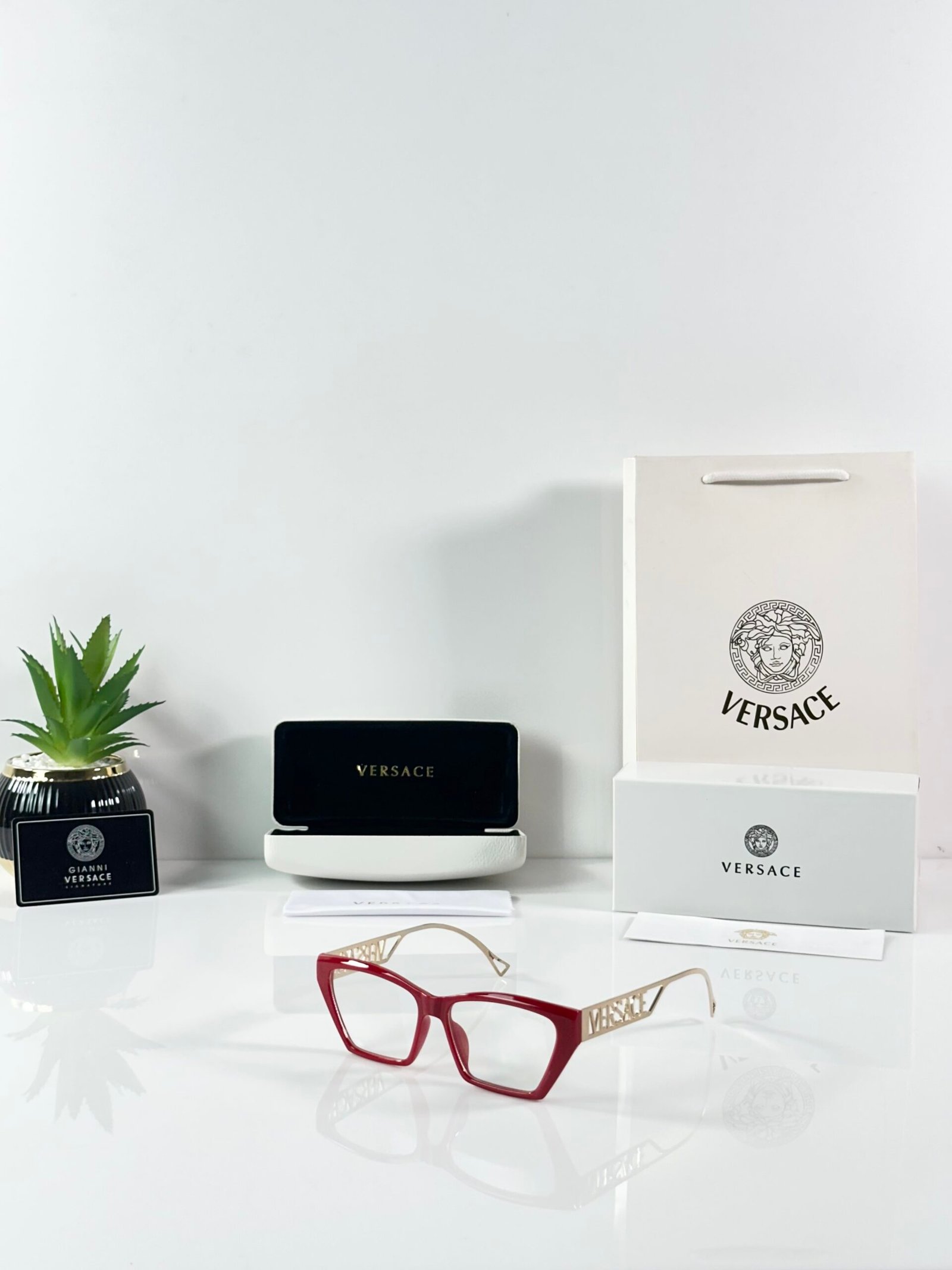 Versace WMNS 062 Gold Red Frame