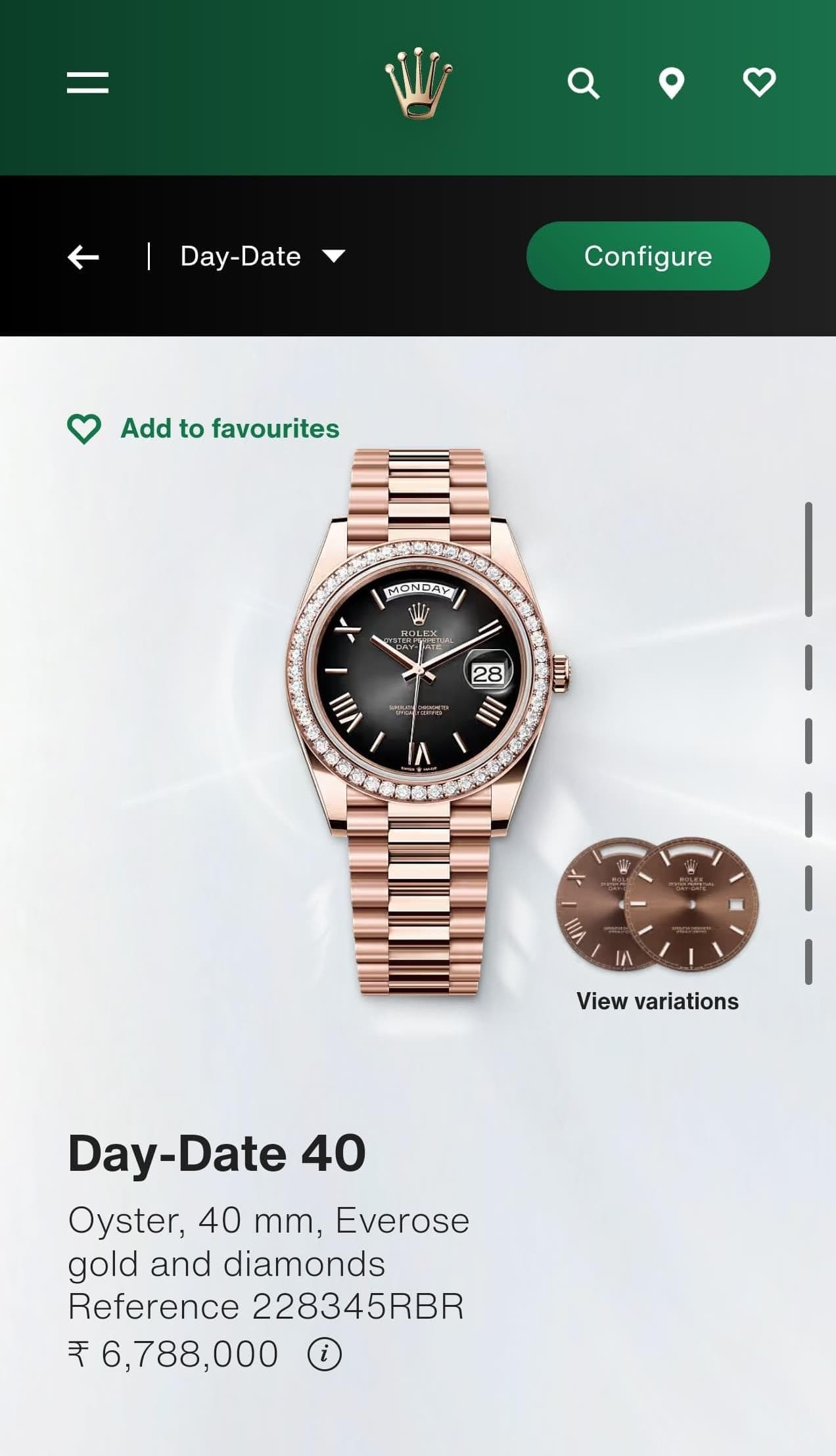 Role_x Oyster Perpetual Day Date Diamond Copper-Black - Image 2