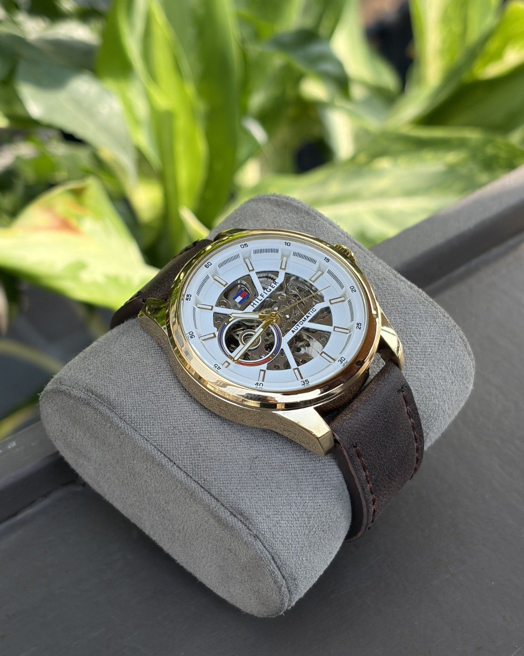 Tommy_hilfiger Automatic Leather DarkBrown-Gold-White - Image 3