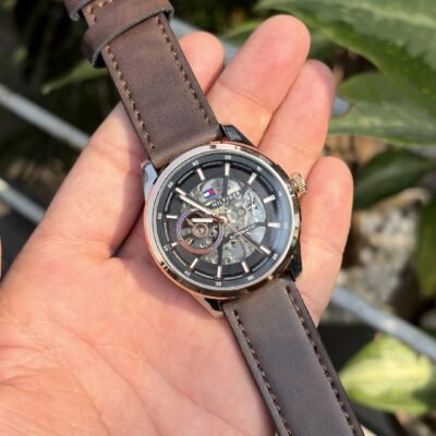 Tommy_hilfiger Automatic Leather DarkBrown-Copper-Black