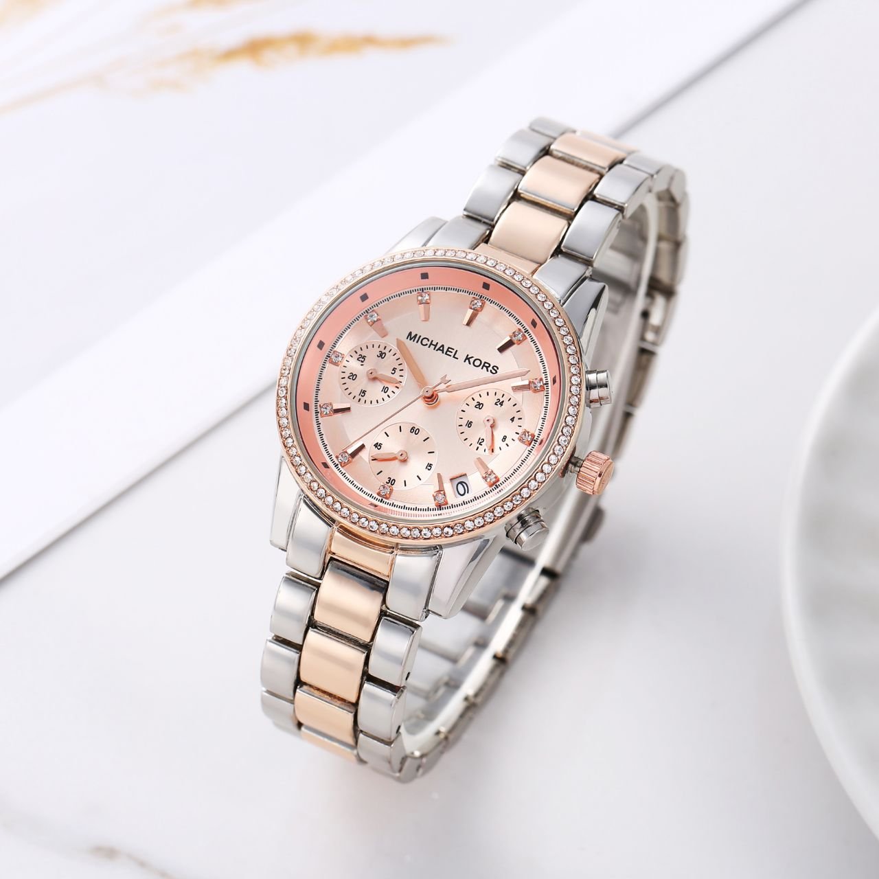 Michae_l Kors Bryant Chronograph 2Ton-Copper-Pink