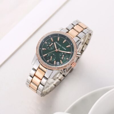 Michae_l Kors Bryant Chronograph 2Ton-Copper-Green