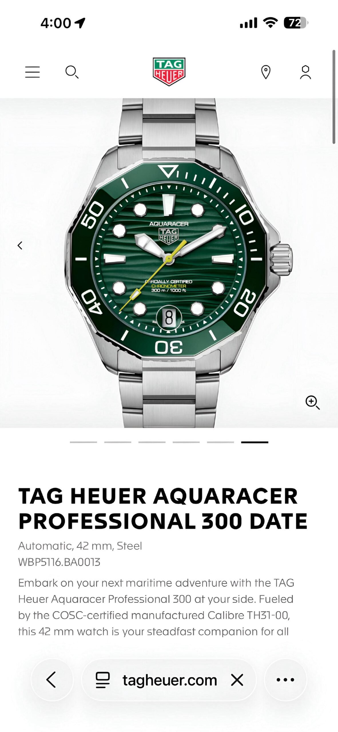 Tag Heue_r Aquaracer professional 300m Date Automatic Japan