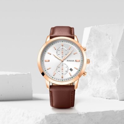 Fossi_l Townsman Chronograph DarkBrown-Copper-White