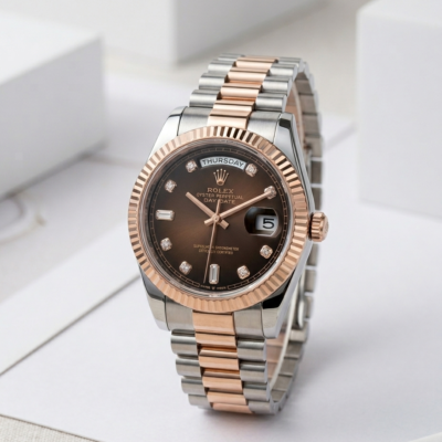 Role_x Oyster Perpetual Day Date Diamond 2Ton-Copper-Brown 40 Battery