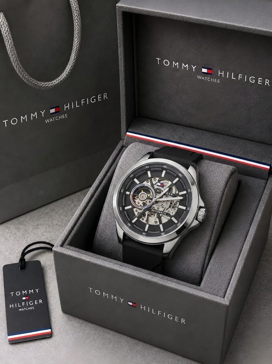 Tommy_hilfiger Automatic Silicon Black-Silver