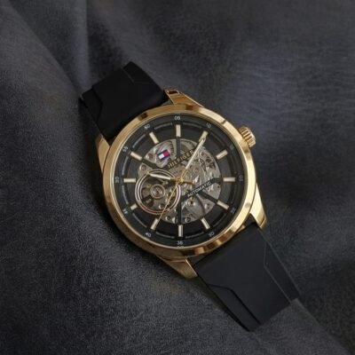 Tommy_hilfiger Automatic Silicon Black-Gold