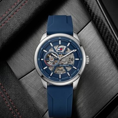 Tommy_hilfiger Automatic Silicon Black-Silver-Blue