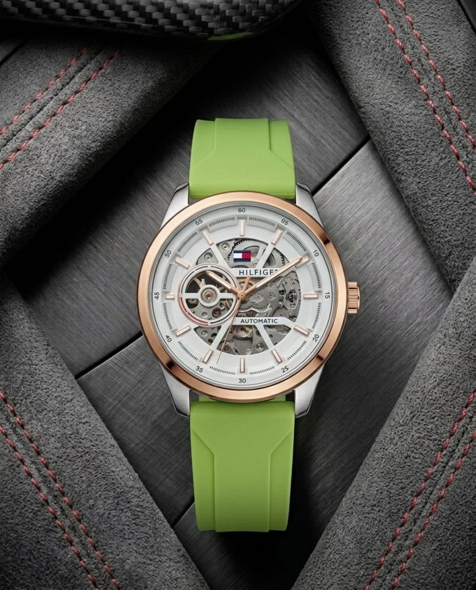 Tommy_hilfiger Automatic Silicon Green-Copper-White