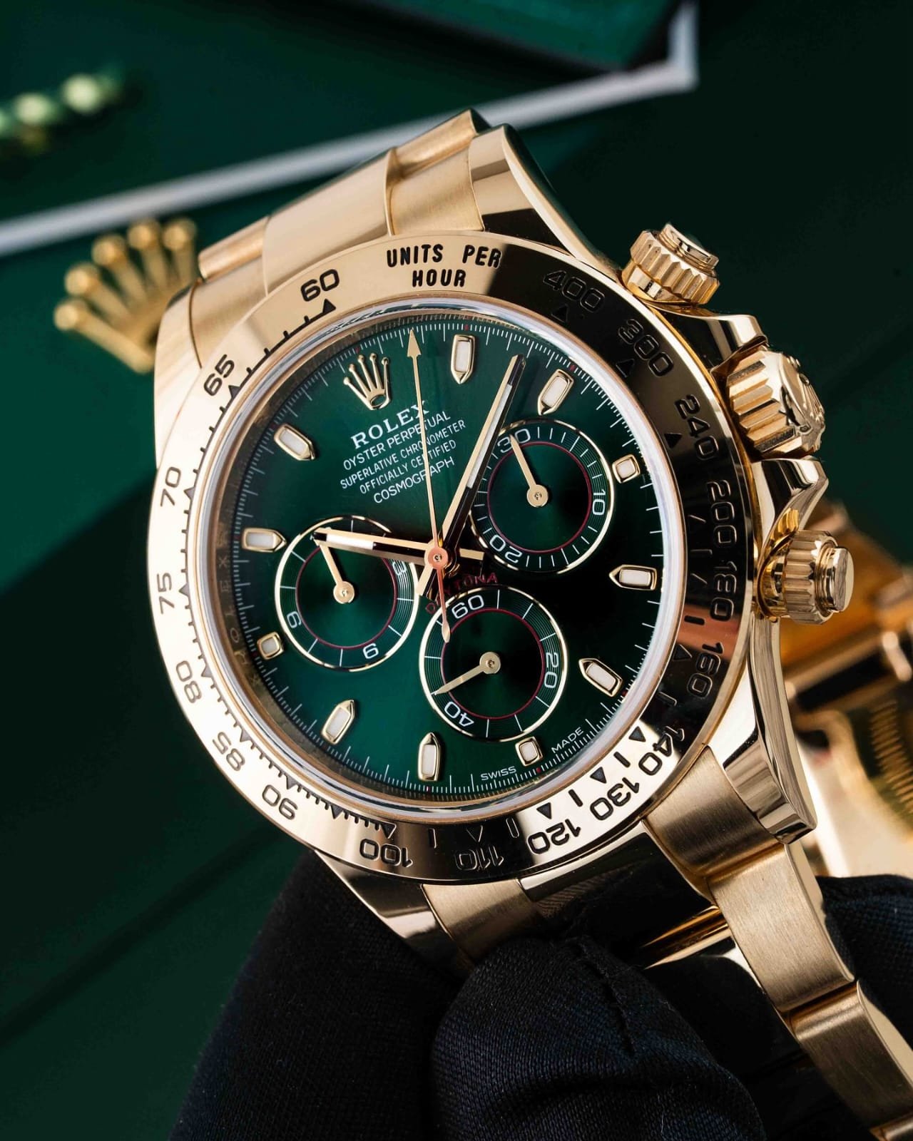 Role_x Oyster Perpetual Daytona Chosmograph Gold-Green - Image 4
