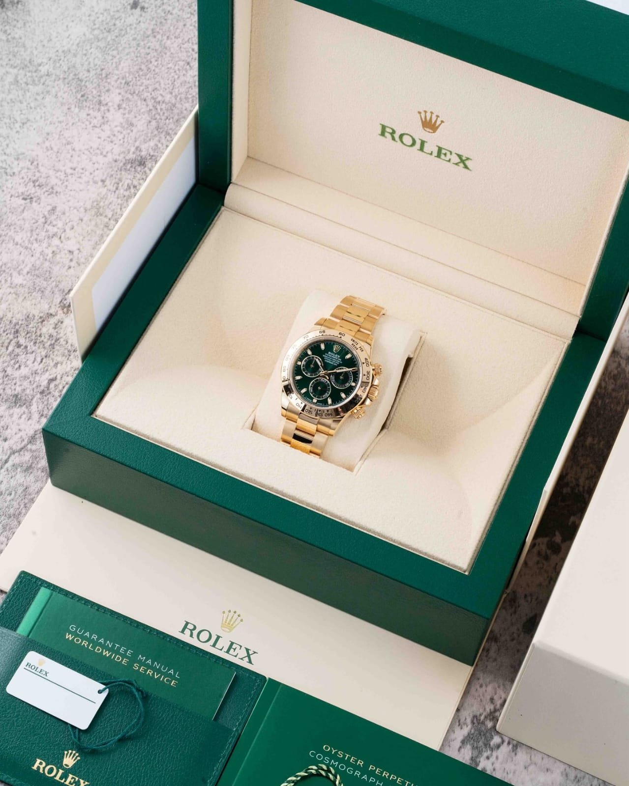Role_x Oyster Perpetual Daytona Chosmograph Gold-Green - Image 3