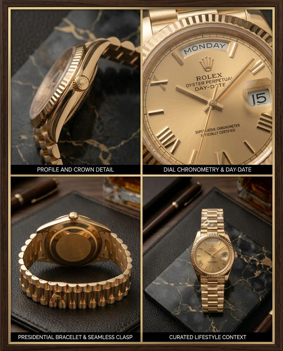 Role_x oyster Perpetual Day Date 40 Battery Gold-Gold - Image 2