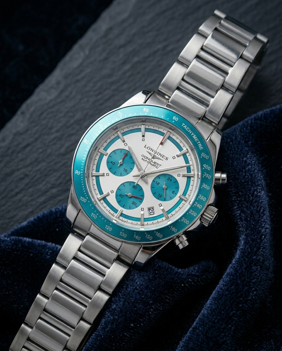 Longine_s Conquest Chronograph Blue - Image 2