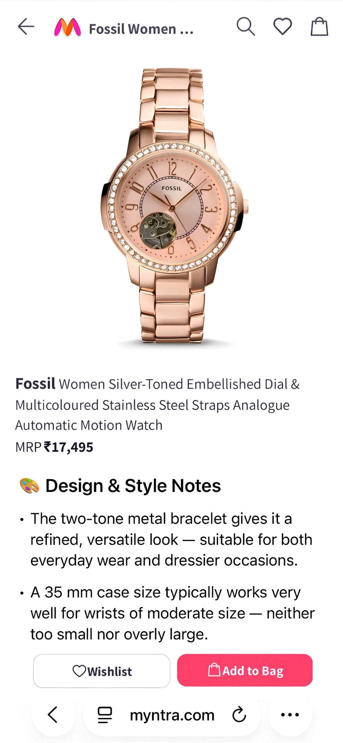 Fossi_l Architect Automatic Copper-Pink - Image 2