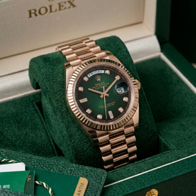 Role_x Oyster Perpetual Day Date Diamond Copper-Green 40 Battery