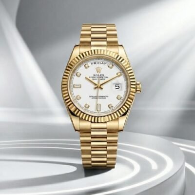 Role_x Oyster Perpetual Day Date Diamond Gold-White 40 Battery