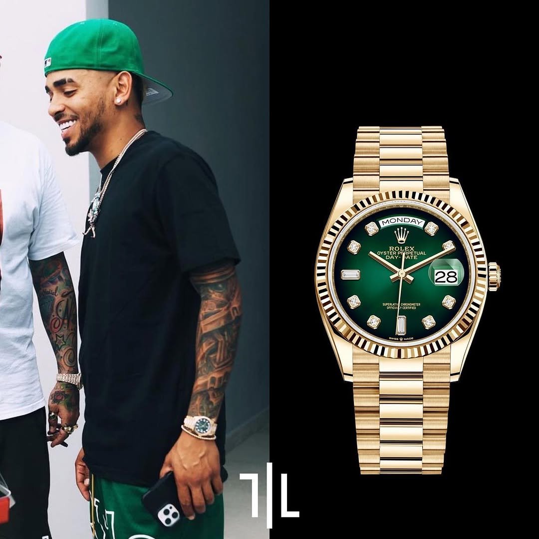 Role_x Oyster Perpetual Day Date Automatic Gold-Green-Diamond - Image 3