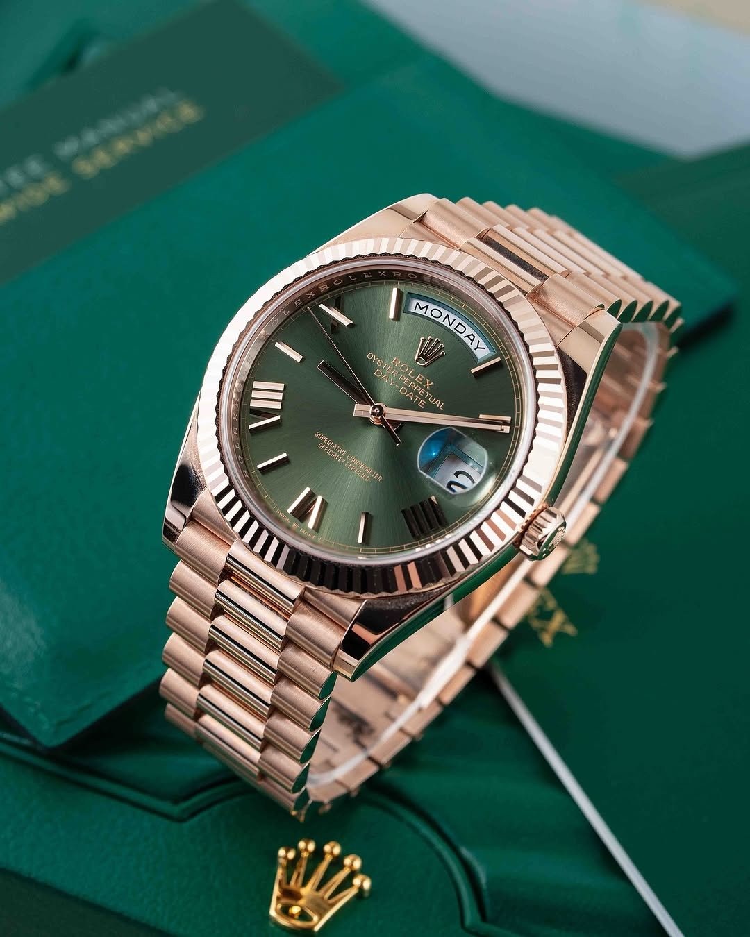 Role_x Oyster Perpetual Day Date Automatic Copper-Green