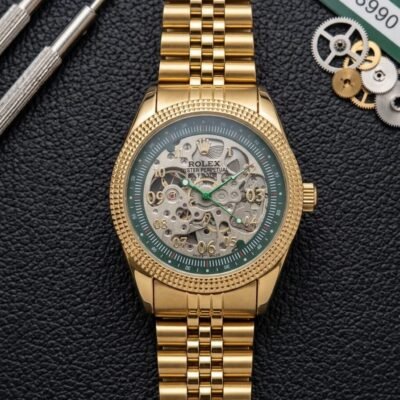 Role_x Pagani Skeleton Automatic Gold Green