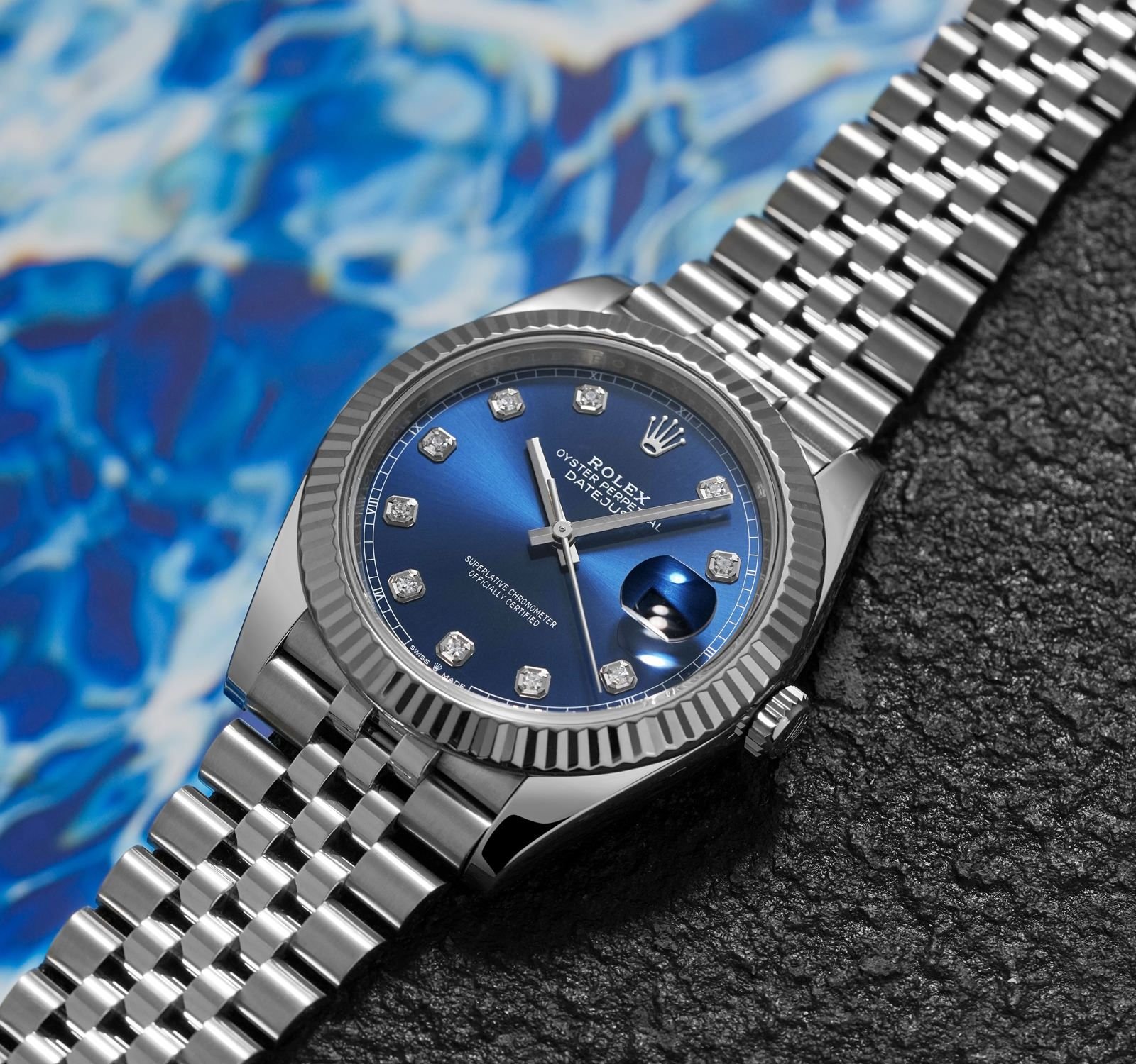 Role_x Oyster Perpetual Date Just Diamond Silver-Blue-Diamond - Image 5