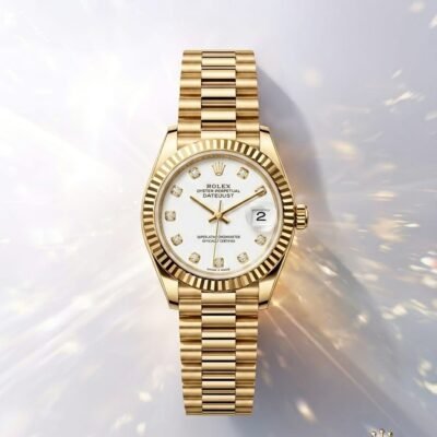 Role_x Oyester Perpetual Date Just Ladies Gold-White