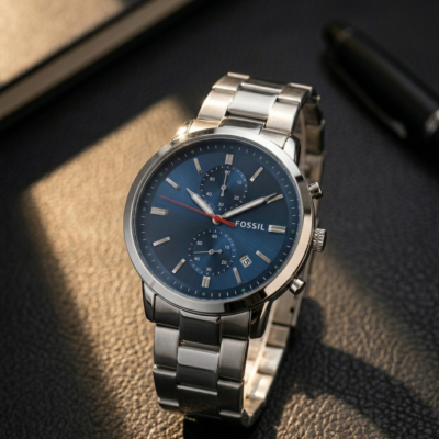 Fossi_l Minimalist Chronograph Silver-Blue