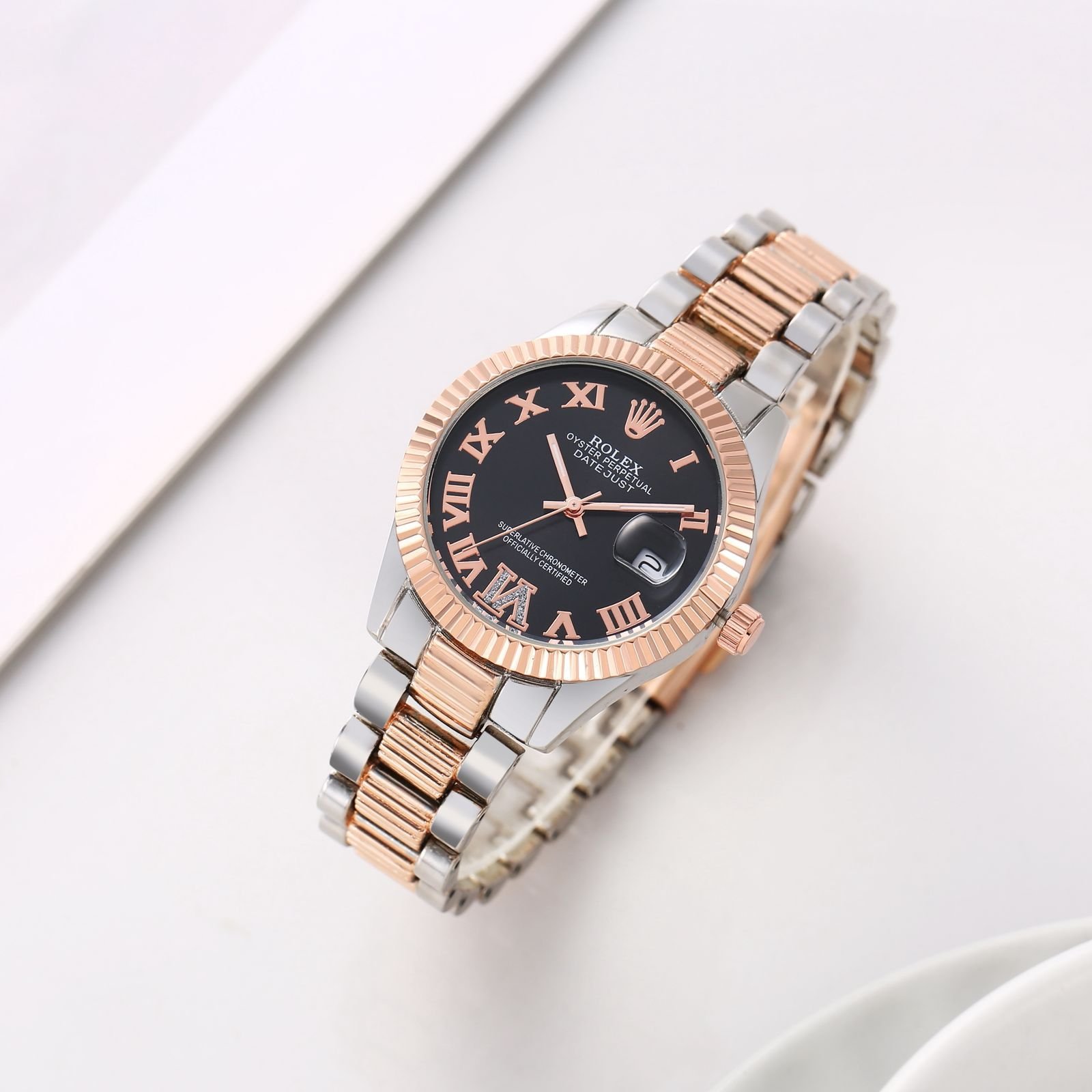 Role_x Oyster perpetual Date just 2Ton-Copper-Black