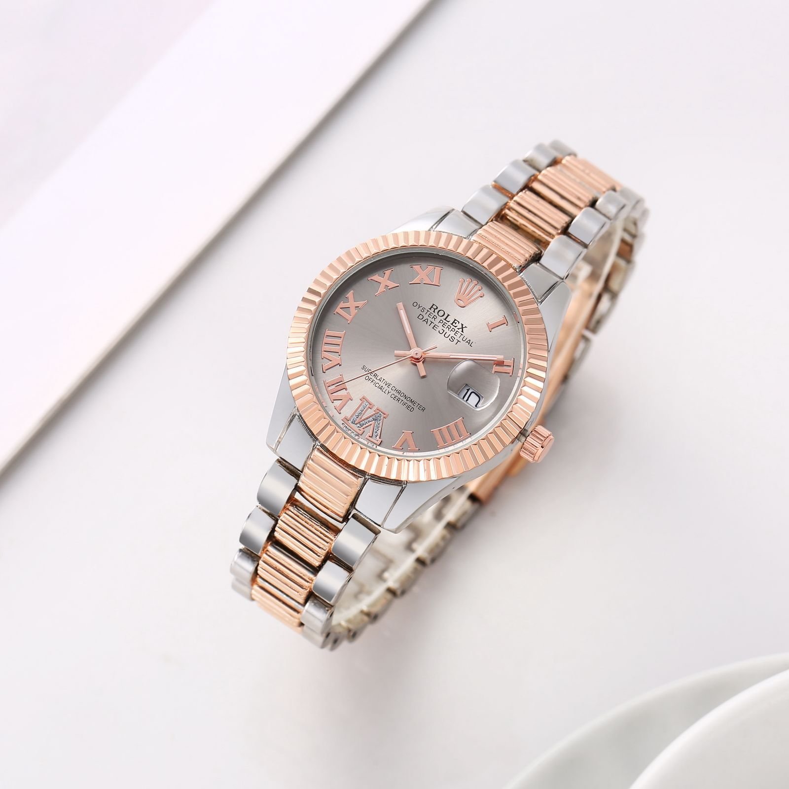 Role_x Oyster perpetual Date just 2Ton-Copper-Grey