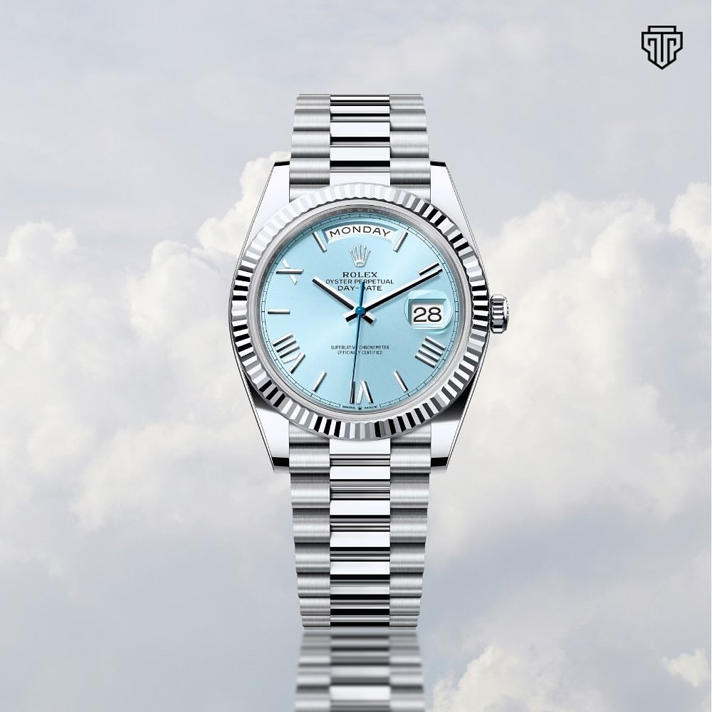 Role_x Oyster Perpetual Day Date 40 Battery Silver-SkyBlue - Image 2