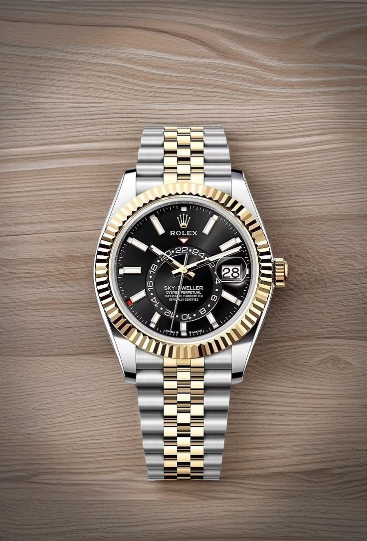 Role_x Oyster Perpetual Sky Dweller 2Ton-Gold-Black