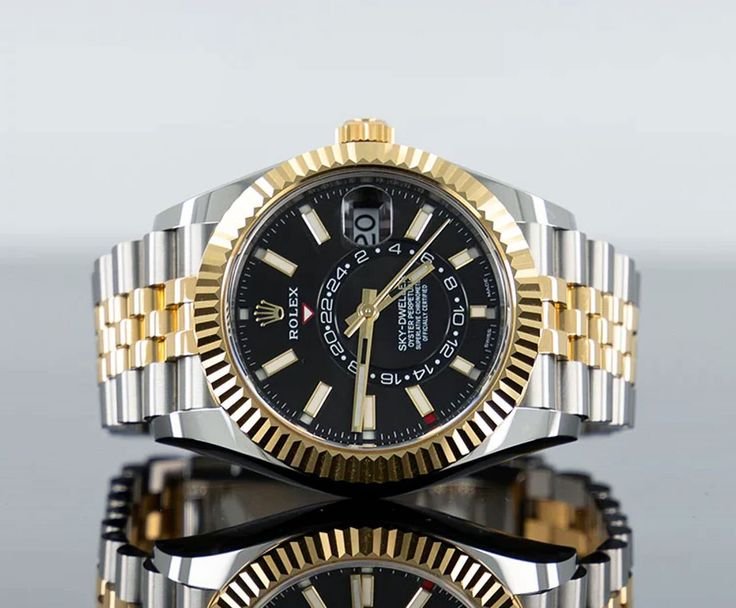 Role_x Oyster Perpetual Sky Dweller 2Ton-Gold-Black - Image 2