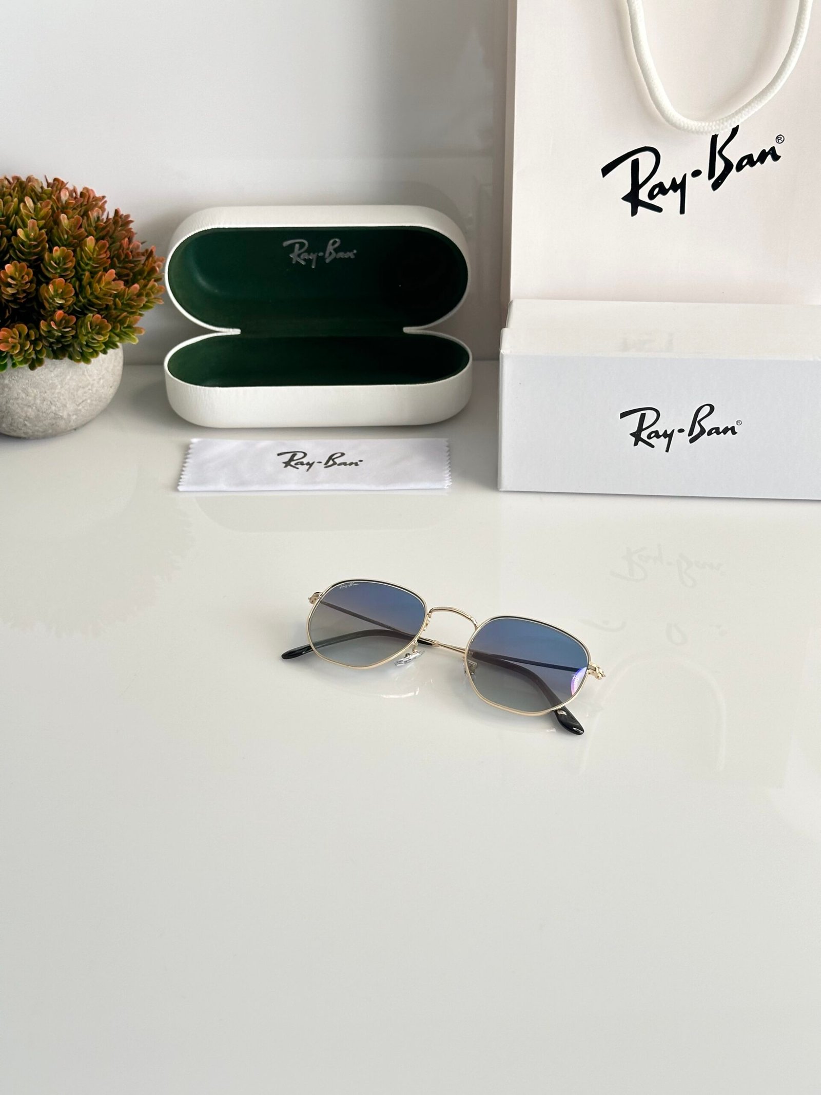 Rayban 3548 Gold Blue - Image 4