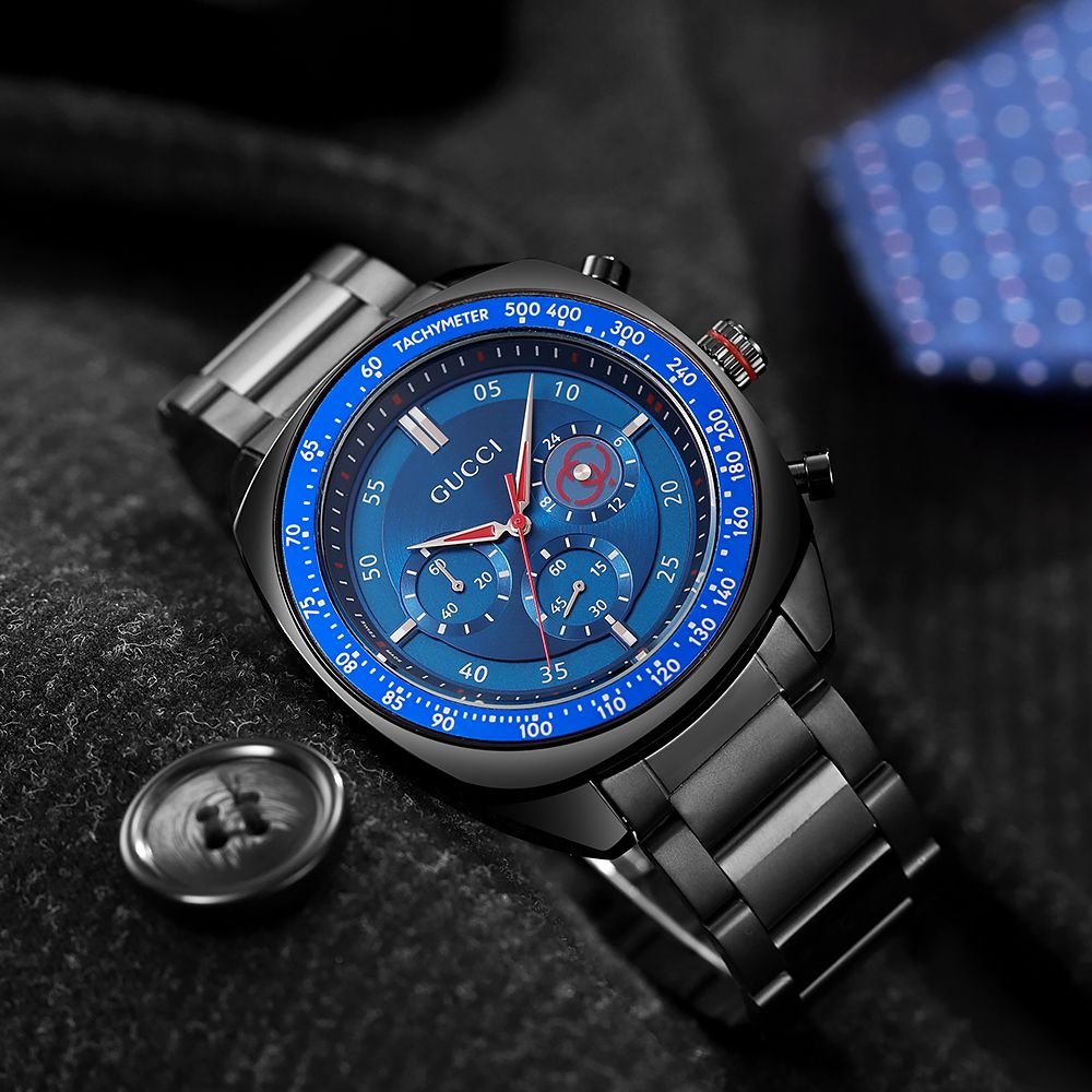 Gucc_i chronograph Silver-Blue - Image 2