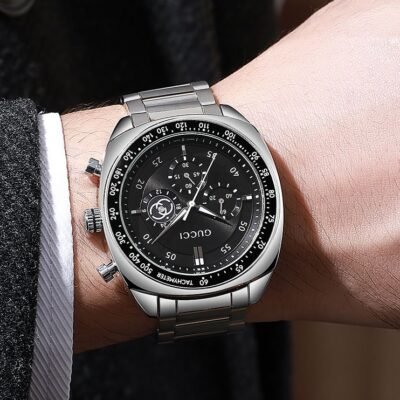 Gucc_i chronograph Silver-Black