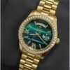 Rolee_x Oyster Perpetual Day Date Diamond Gold-Green