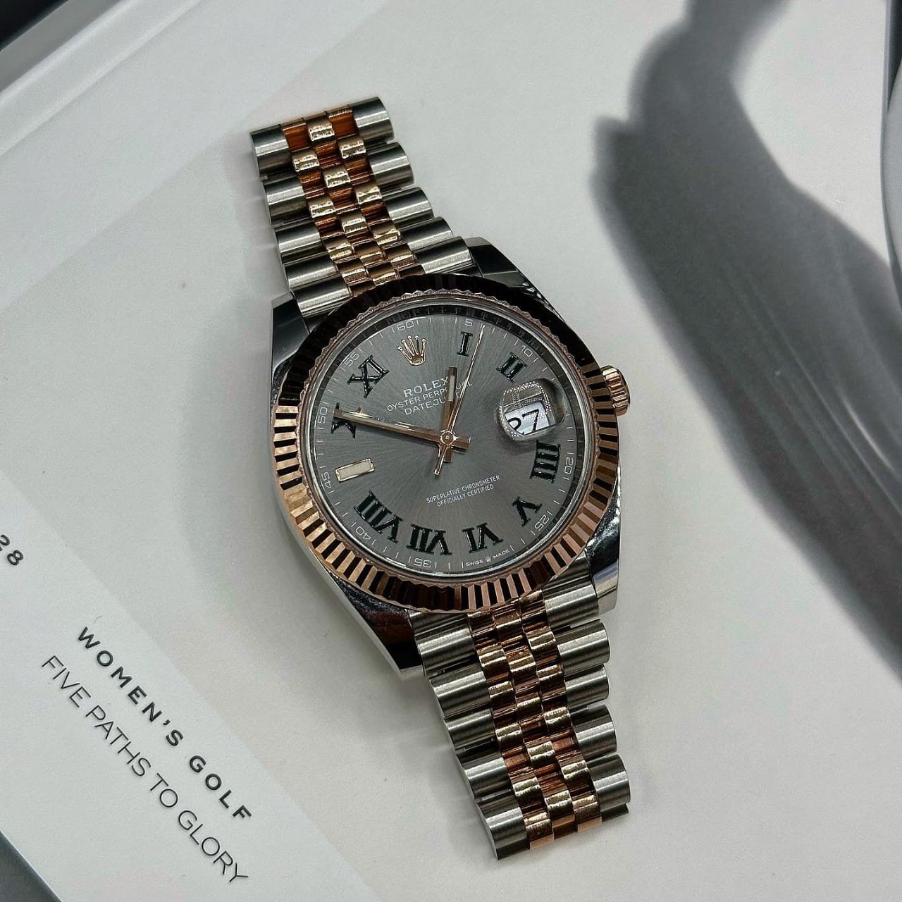 Role_x Oyster perpetual Date just Automatic Copper